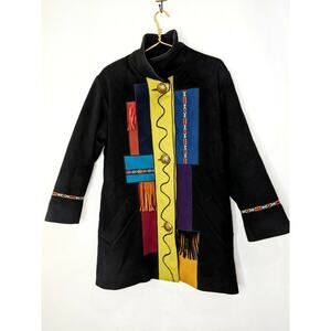 Vintage Women's Marylou Ozbolt Storer Wool Coat Size Small Color block Western